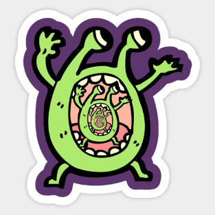 Alien stacking Sticker